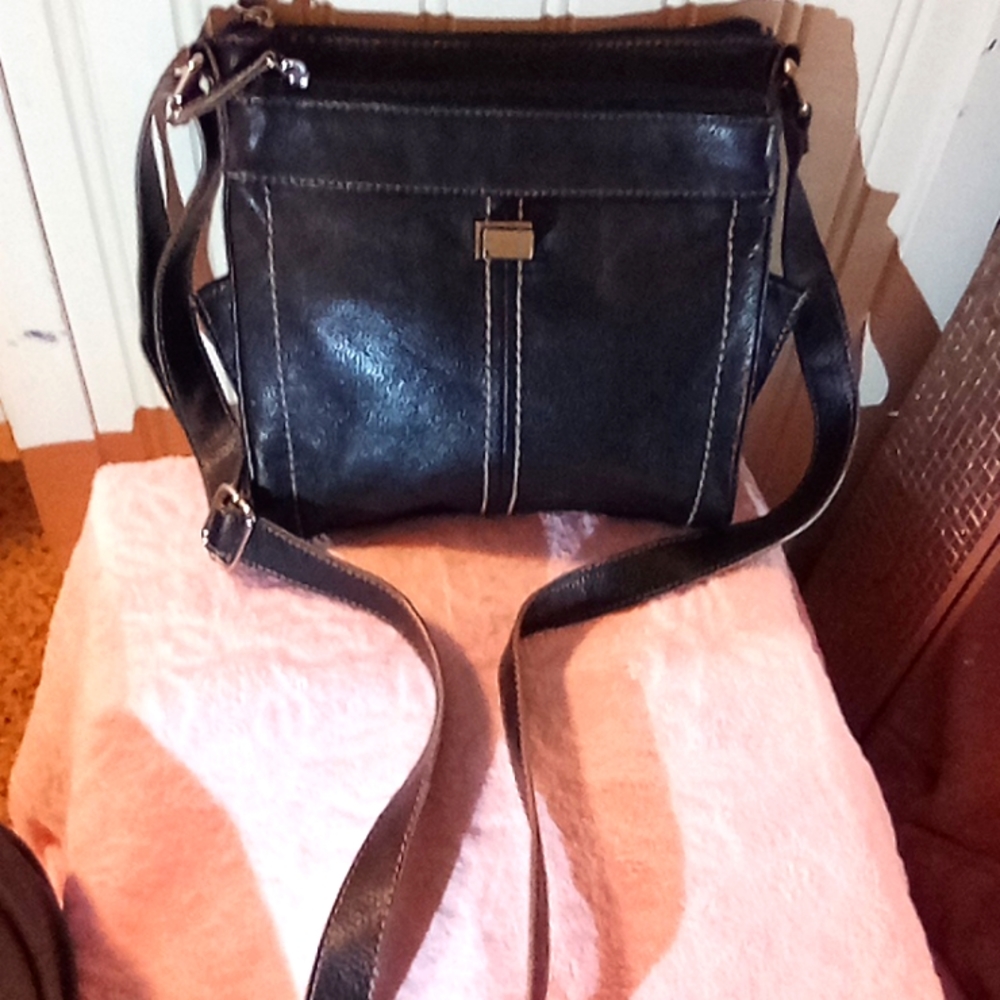 Black Tignanello Leather Crossbody